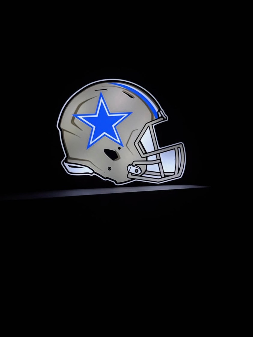 Home Accents Illuminated Blue Star Football Helmet Wall Sign